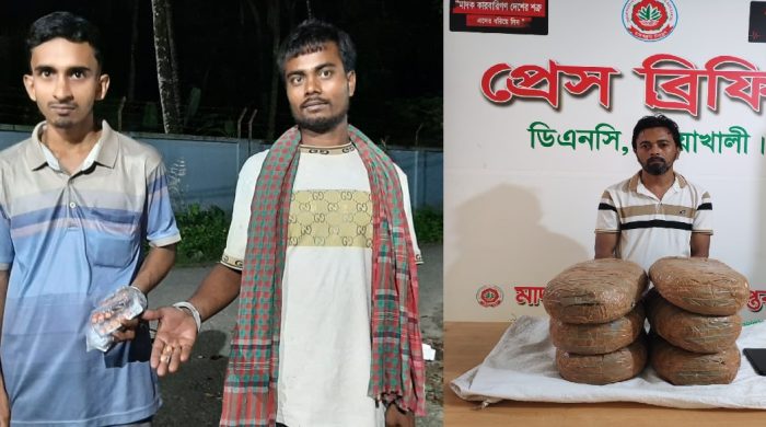 মাদকদ্রব্য নিয়ন্ত্রণ অধিদপ্তর নোয়াখালী ও যশোর কর্তৃক মাদক গাঁজা ও টাপেন্টাডল উদ্ধার